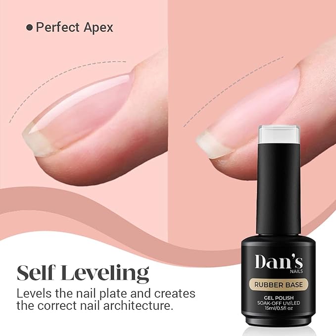 Dan's Nails Rubber Base Gel Polish Coat (Coral)