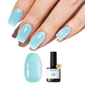 modelones Gel Nail Polish Jelly Baby Blue Rosy Translucent Gel Polish Light Sky Sheer Nails Soak Off LED Nail Lamp Nail Manicure 15 ML