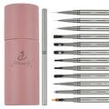 12Pcs Nail Art Brushes, Nail Gel Polish Painting Brush Nail Liner Brush, Nail Brush Gift for DIY Manicure Salon at Home (silver)