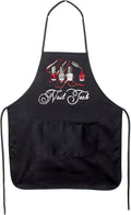 Women's Crystal Rhinestone Stylist Salon Nail Tech Bib Apron (Black) by Crystal Case