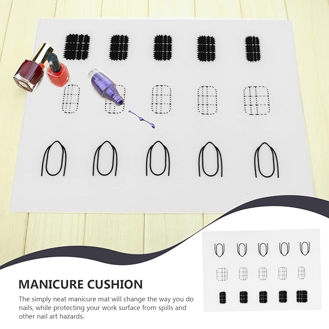2pcs Nail Coloring Pad Diy Nail Mats Silicone Manicure Mat Manicure Coloring Pad Nail Art Mat Manicure Coloring Mat Salon Supplies Manicure Mats Nail Art Practice Mat Manicure Tool