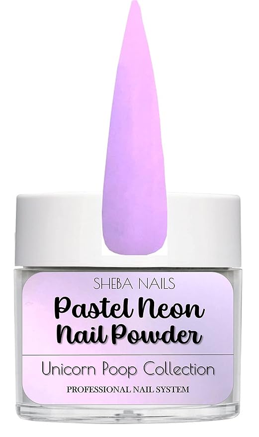 SHEBA NAILS Pastel Neon Unicorn Poop Collection Color Dipcrylic Variety Kit - 6 colors - 1/4oz each Dipping Nail Powder 6 Colors Professional Acrylic Powder for Nails Extension DIY Nail Manicure