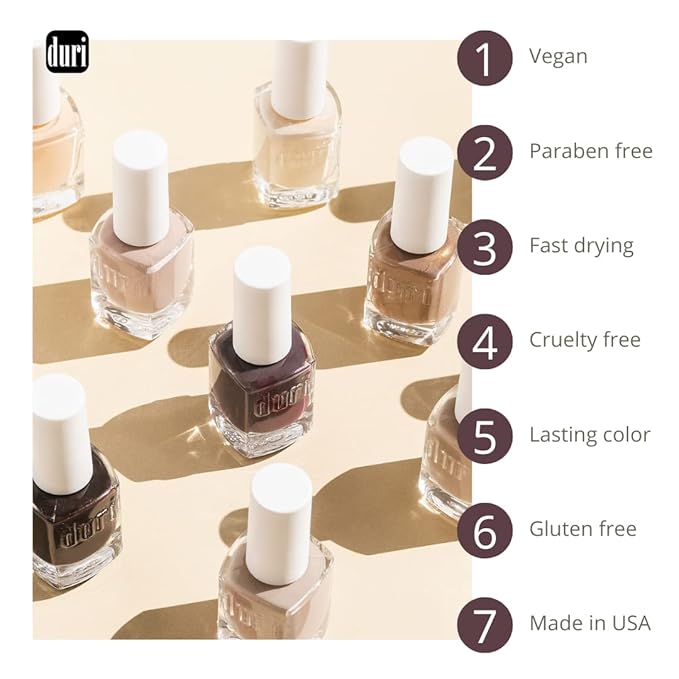 duri Nail Polish, 681 Flambe Orange, Orange Metallic Shimmer, Full Coverage, Quick Drying, Lasting, New Brush, Easy to Apply, 0.45 Fl Oz Coosmetics