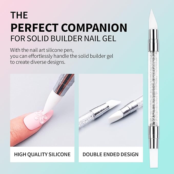 3D Gel Nail Art Kit-Aurora Solid Builder Gel for Nails 3D Sculpting Carving Building Modeling Hard Extension for Beginner DIY Salon at Home Cured Needed