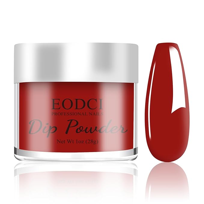 28g Dip Powder - Dark Red Color Nail Dipping French Powder Pro Collection System Nail Art Starter Manicure Salon Home DIY for Girls Women Long-Lasting