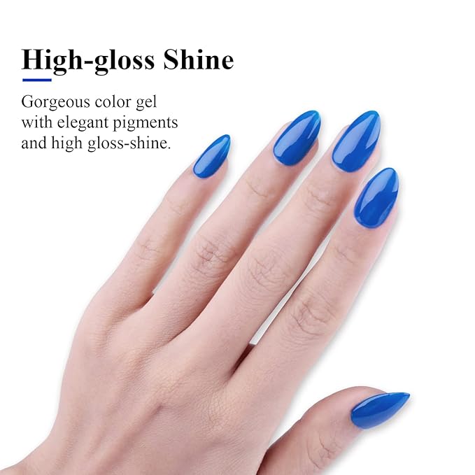 Imtiti Gel Nail Polish, 0.5 Fl Oz Royal Blue Color Gel Polish Soak Off LED U V Nail Gel Polish Nail Polish DIY Nail Art Starter Manicure Salon Gel Nail Kit for Women Girls