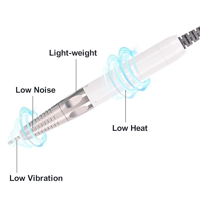 M - Max Brushless Motor Nail Drill Handpiece Only - 35K RPM | Machine Not Included | Compatible with M Brushless Nail Drill System (Handpiece - White)