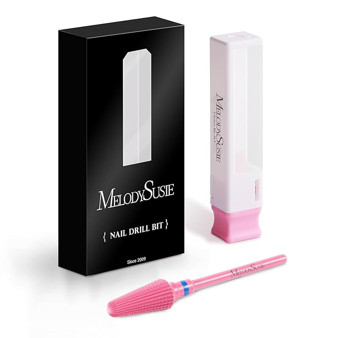 MelodySusie Professional Tornado Nail Drill Bits, 3/32'' Carbide Tungsten Multi-function Bits, Suitable for Manicure Pedicure Cuticle Gel Polishing, Salon Bits, Pink Blossom, Series Bit-X, Medium