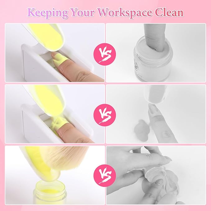 Dip Powder Recycling Tray System, Portable Nail Dip Powder Tray Kit with Nail Dust Brush, Glass Nail File, French Nail Art Manicure Essential Tool, Makeup Tool Glitter Saver(White)