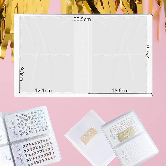 HOINCO 160 Slot Nail Art Sticker Organizer - Storage Book & Display Album