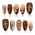 Handmade Press on Nails Long Square Shaped Fake Nails with 3D Rhinestones Flower Design, Almond Handmade Reusable Fake Nails, White French Tip Full Cover Acrylic Nails for Women (05, Long)