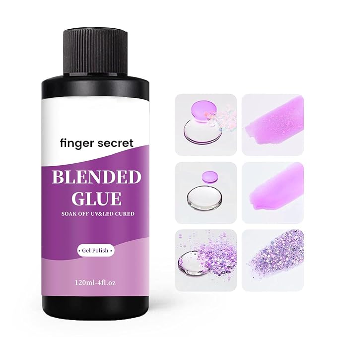 Nail Blending Glue,Clear Gel Nail Polish Thinner Mixing Glue for Blending Modulating Color add Glitter Blend Sequins Nail Designer DIY or Manicure Salon Home 120ml/4floz
