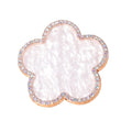 Gel Nail Palette CXUEMH Vintage Resin Nail Art Palette with Pearls, Rhinestones Edge Nail Color Mixer Nail Holder for Painting Nails Nail Art Display Polish Holder Manicure Tool (rose gold (Flower))