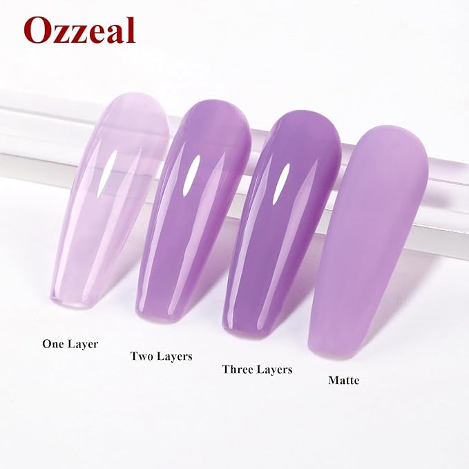 Jelly Gel Nail Polish, Light Purple Jelly Nail Polish Gel Translucent Spring Summer Sheer Nail Gel Polish Soak off UV LED for Nail Art DIY Manicure 0.5 Fl Oz