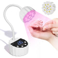 Makartt UV LED Nail Lamp - Gooseneck 34mW/cm² Flash Cure Lamp Rechargeable UV Light for Gel Nails with 4 Times & Auto Sensor USB Cordless Fast Curing Nail Art Design for Salon Home DIY (White)