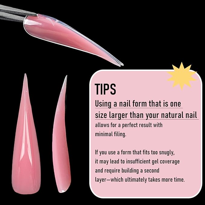 300pcs Curved Stiletto Nail Dual Forms for Poly Gel Extension, 3D Eagle Claw Nail Mold Long Cat Claw XXL Hawk Curve Sculptural Reusable Full Cover Nail Form 15 Sizes Q43