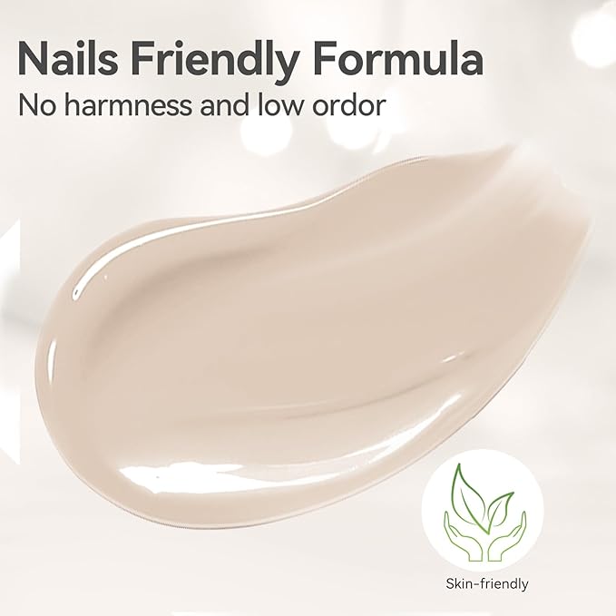 BORN PRETTY Builder Gel for Nails, 8-in-1 Extension Gel Strengthener Gel Hard Builder Nail Gel Base Top Gel, Natural Nude Gel Builder Rhinestone Nail Glue Gel in A Bottle 15ML