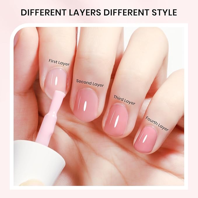 Quick Dry Regular Nude Nail Polish Non Gel, Help Nail Hardener, Strengthener, Strong and Growth, Repair for Thin and Damaged Nails Ridge Filler 0.54 fl.oz