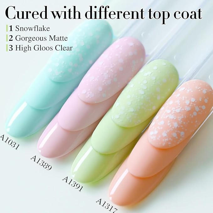 Double Rhythm Gel Polish 15ML Jelly Sheer Pastel Light Milky Color Pearl White Bottle 1 PC 0.5 OZ Full Size Nail Art Salon at Home (Spring Green-D1391)