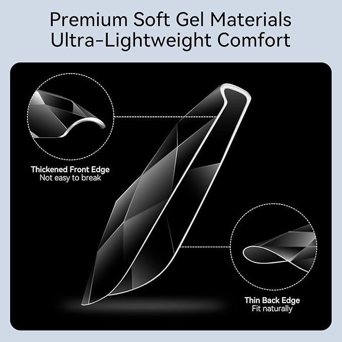 Makartt Medium Square Soft Gel Nail Tips: 120pcs 3D Diamond-Shaped Fake Nails Extension, 12 Sizes Full Cover Clear Press-On Tip, Natural Rhombus Lattice, Suit for Chrome Nail Powder