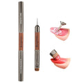 Kolinsky French Tip Nail Art Brush, Clean Up Brush for Gel Nail Polish, Wooden Handle with Dotting Tool