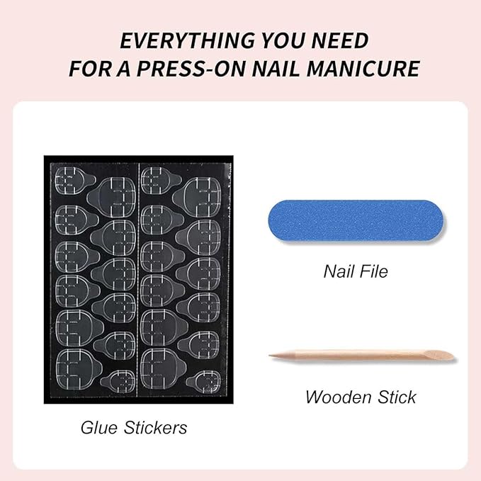 Almond Press On Nails Short Fake Nails Gold False Nails Press ons with Golden Edge Wrap Design Glossy Acrylic Full Cover Luxury Stick on Nails for Women Girls Daily Manicure 30Pcs