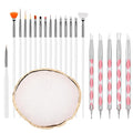 21 PCS Nail Art Brushes Nail Art Tool Set Resin Pallete Nails Pallet for Nails Design Brush Dotting Tools Painting Brushes Sculpture Pen Makeup Display Board for Home Salon