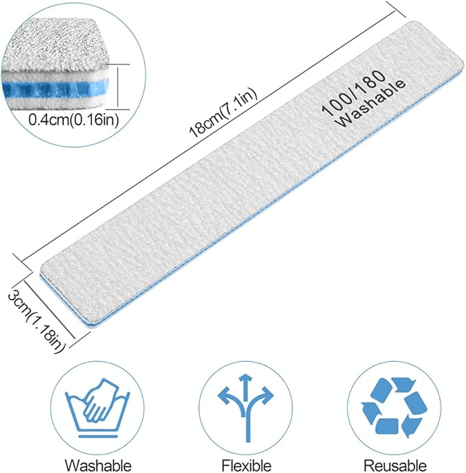 Nail File-Nail Files for Acrylic Nails 100/180 Grits, 12 PCS Double Sided Emery Boards for Acrylic and Natural Nails, Professional Manicure Tools for Nail Tech