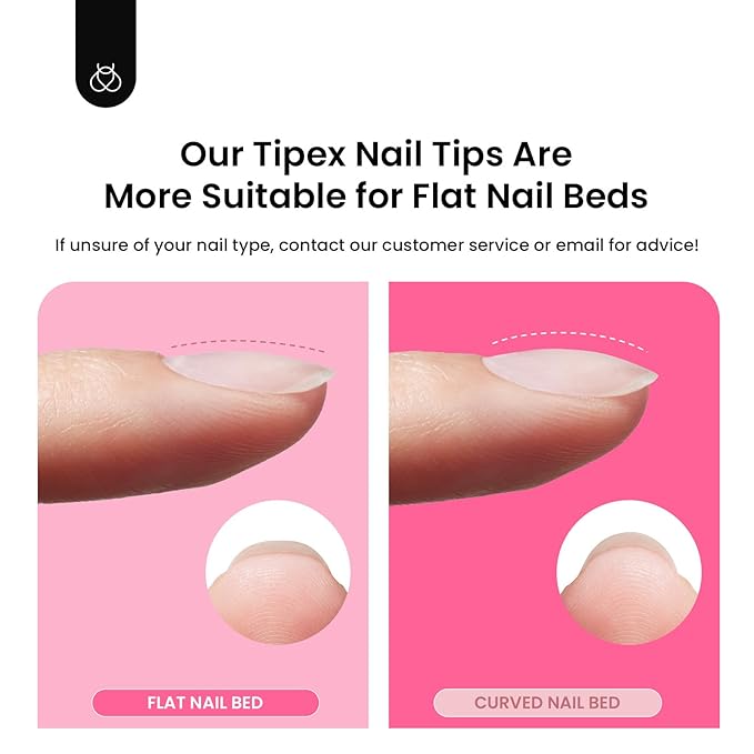 Beetles Tipex Instant Apex Nail Tips Kit Short Square , 224 Pcs Pre-Building Pre-Etched False Nail Tips with Tipex Nail Glue, Mini Nail Lamp-Thick Acrylic Nail Tips Set