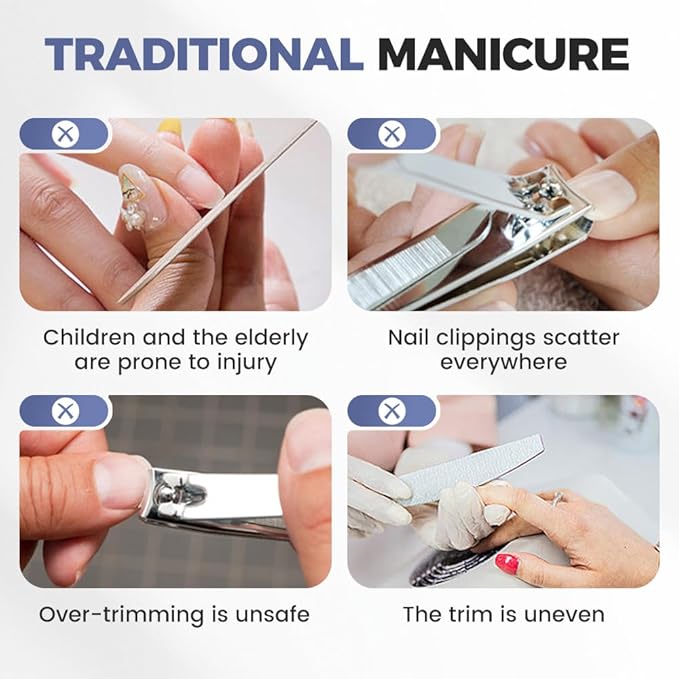 3 in 1 Electric Automatic Nail Clipper with Light, 2026 New 2 Speeds, Magnetic Cover, Nail Scraps Storage, USB Rechargeable, Safety Electric Fingernail Trimmer for Kids, Adult, Seniors, Men (Grey)