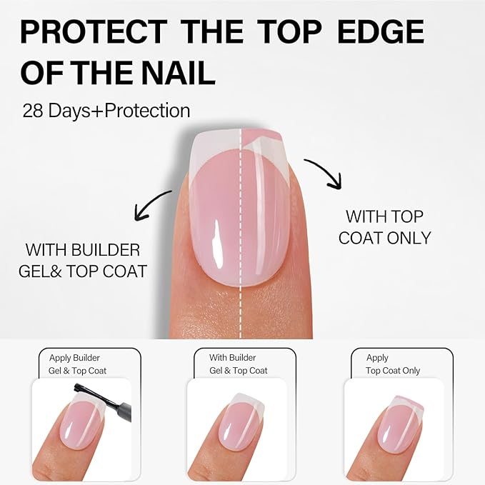 Vansiho Pink French Gel Nail Tips, Short Round Soft Gel Nail Tips, French Tips Press on Nails, 150 Pcs Box of DIY False Nails, 15 Sizes