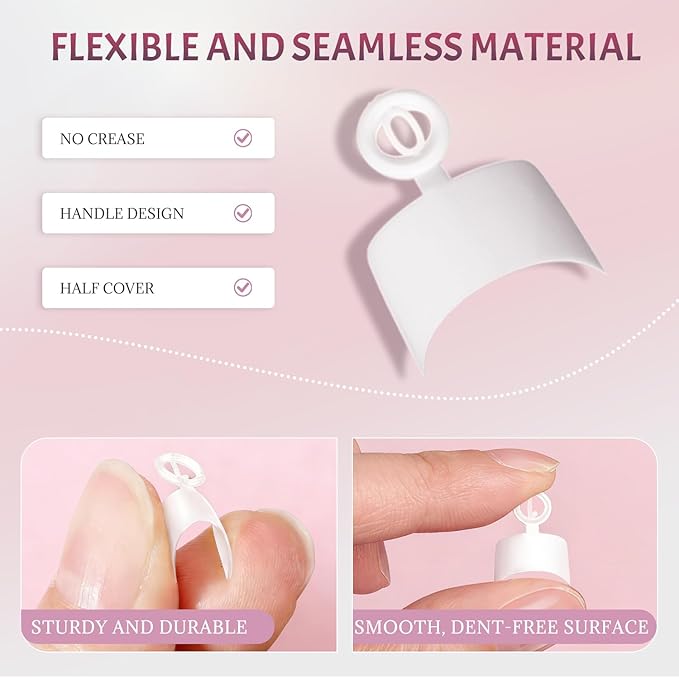 Ranrose 600PCS Short French Style False Nails Half Cover Nails Tips,White Short Acrylic Extension Finger Nail 12 Sizes with Box