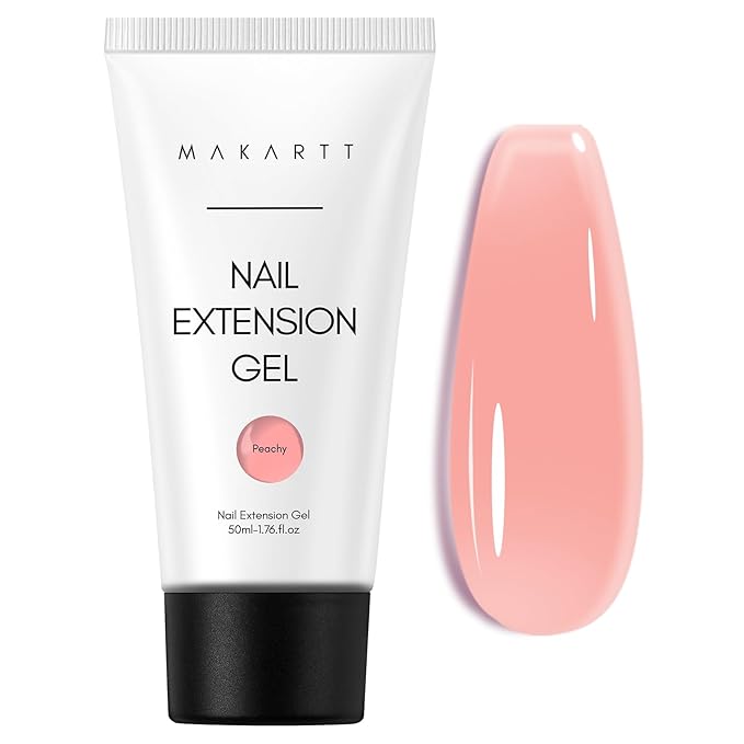 Makartt Hema-Free Poly Nail Gel：Builder for Extension and Strengthener, Tender Nude Pink, 50 ML, Strong and Half Solid Texture, Long-Lasting and Easy to Use Manicure Supplies-Peachy