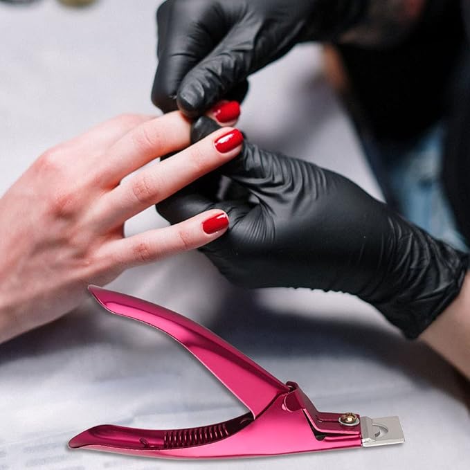 SUMAJU Professional Acrylic False Nail Clippers for Acrylic Nails Nail Tip Cutter Nail Manicure Tool (Rose Red)