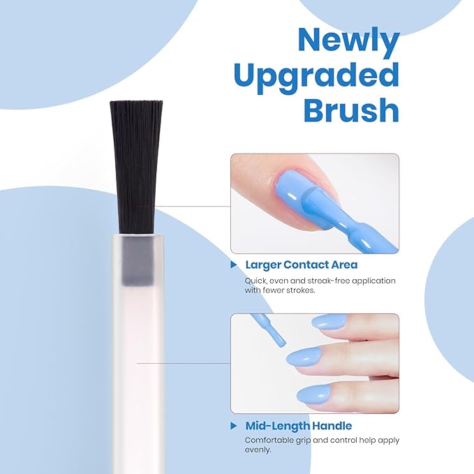 Beetles Blue Gel Nail Polish - Azure Gleam 15ML/0.51Fl Oz, Hema Free Bright Neon Blue Gel Polish, Same Color Same Bottle, Soak Off UV LED Lamp Spring Summer Nails Art, Manicure Salon DIY Neon Nails
