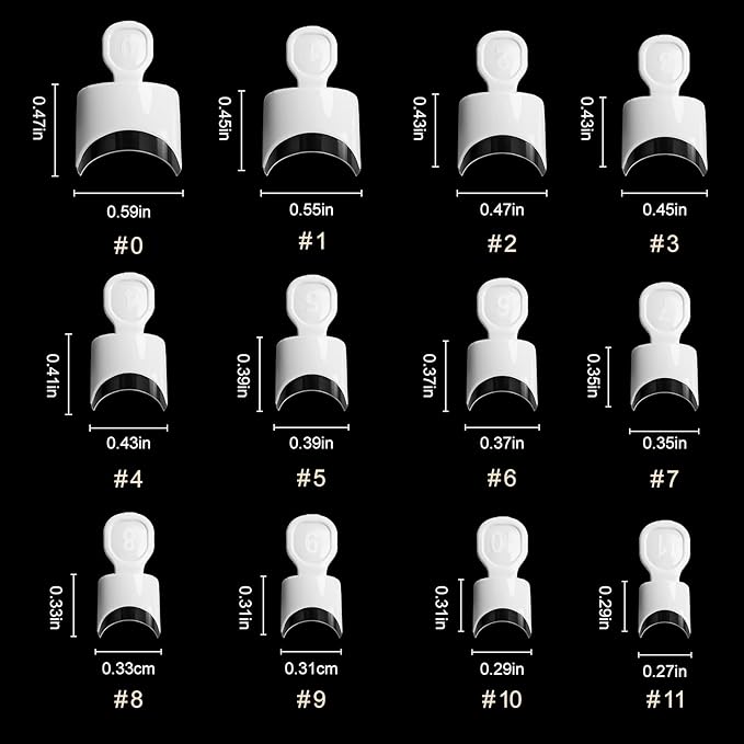 Ranrose French Nail Tips 120PCS Short Square Half Cover Nail Tips Press On Nails 12 Sizes French Fake Nails Acrylic White Nails with Box