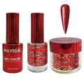WAVEGEL Soak-Off Gel, Nail Lacquer & Acrylic/Dip Powder Matching Set - Queen Collection - #118 Deep Maroon
