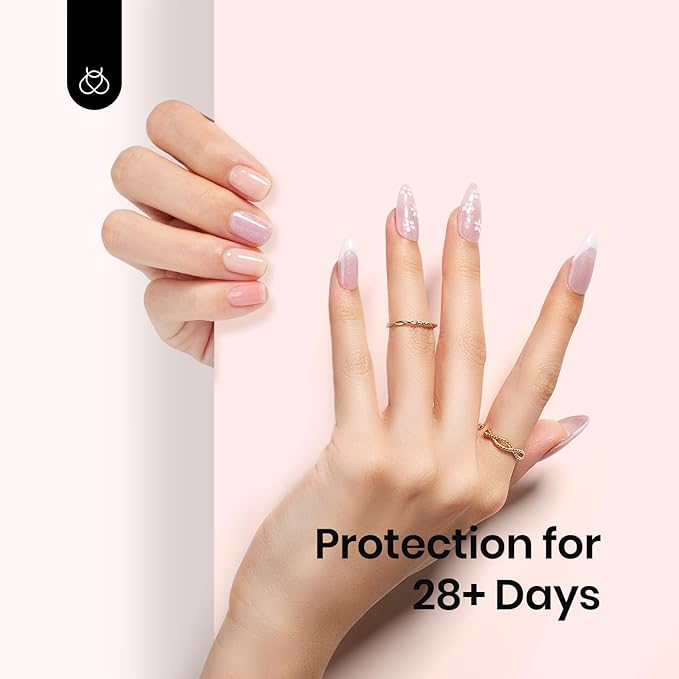 Beetles 12 Color Rubber Base Gel Polish, Nude Gel Nail Polish 5 in 1 Nude Porcelain Doll Pink Strengthener Soak Off U V Nail Art Design DIY at Home Gifts for Women