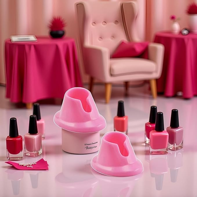 3Pcs Pink Premium Soft Rubber Nail Polish Bottle Holder Display Nail Art Varnish Polish Seat Tool Pink Anti-spill Bottle Stand Manicure Display Tools Nail Art Supplies for Nail Organizer Display