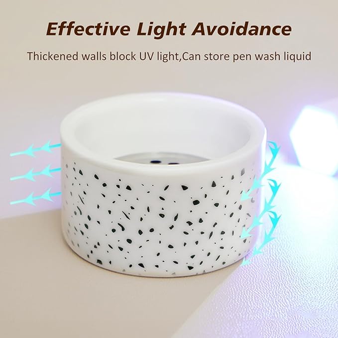 Nail Brushes Washing Cup, Monomer Dish, Dappen Dish with Lid, Easy Cleaning Portable Mesh, Acrylic Brush Cleaner & Nail Brush Holder, Nail Art Brush Washer for Nail Sequins Glitter Powder (NAPB072)