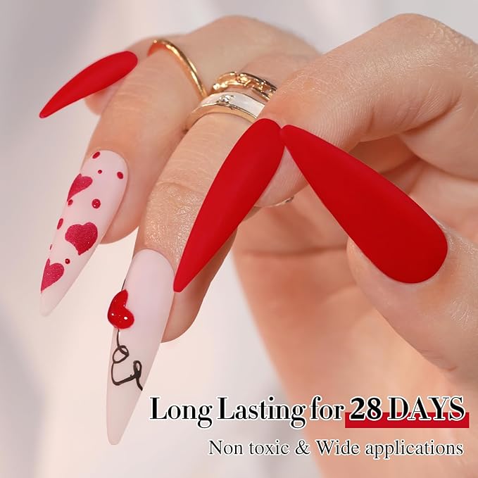 Double Rhythm 0.50 OZ Gel Polish Hema Free Same Color Same Bottle Golden Round Translucent Neutral Natural Milky 15 ML Jelly UV Polish Art DIY at Home (Dark Red-C1378)