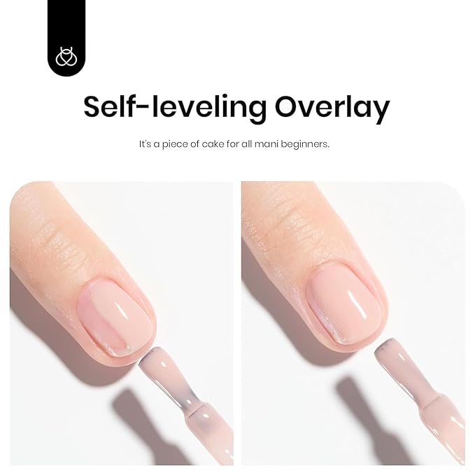 Beetles Rubber Base Gel Nail Polish, 1pcs 15ml Color Base Builder Neutral Nude Pink Gel Polish Base Coat Nail Strengthener for Nail Art Design, Soak Off UV LED light Needed