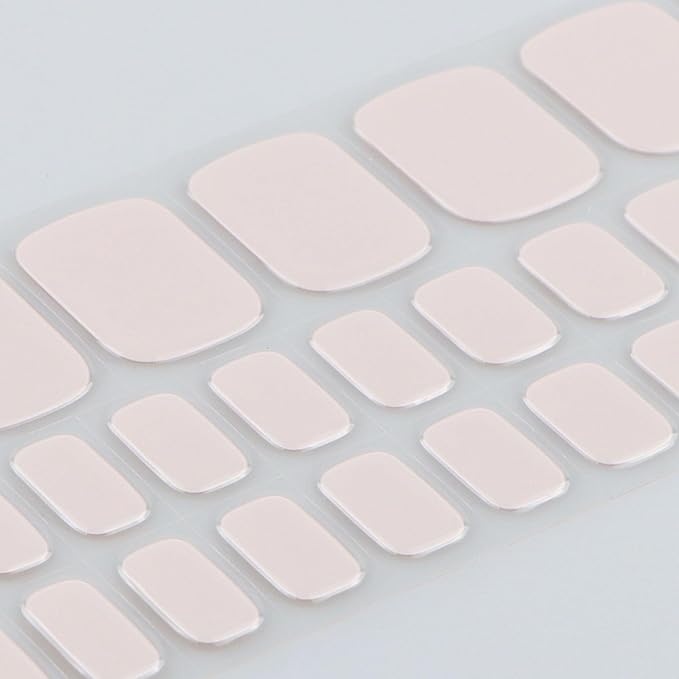 JMEOWIO Gel Toenail Stickers Cream Pink Semi Cured Gel Strips Wraps UV/LED Supplies Art Design Decoration Accessories