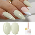 Double Rhythm Gel Polish 15ML Jelly Sheer Pastel Light Milky Color Pearl White Bottle 1 PC 0.5 OZ Full Size Nail Art Salon at Home (Gray White-D1387)
