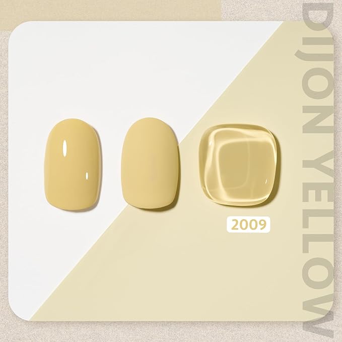 GAOY Yellow Gel Nail Polish, 16ml Soak Off Gel Polish, UV Light Cure for Nail Art DIY Manicure at Home, 2009 Dijon Yellow