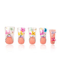 LOVFUL Press on Duck Nails Flora | Salon Quality Handmade Acrylic with Full Covered Crystals | Reusable Fake Nails | Duck Classic Regular 1.3 in | H176-S
