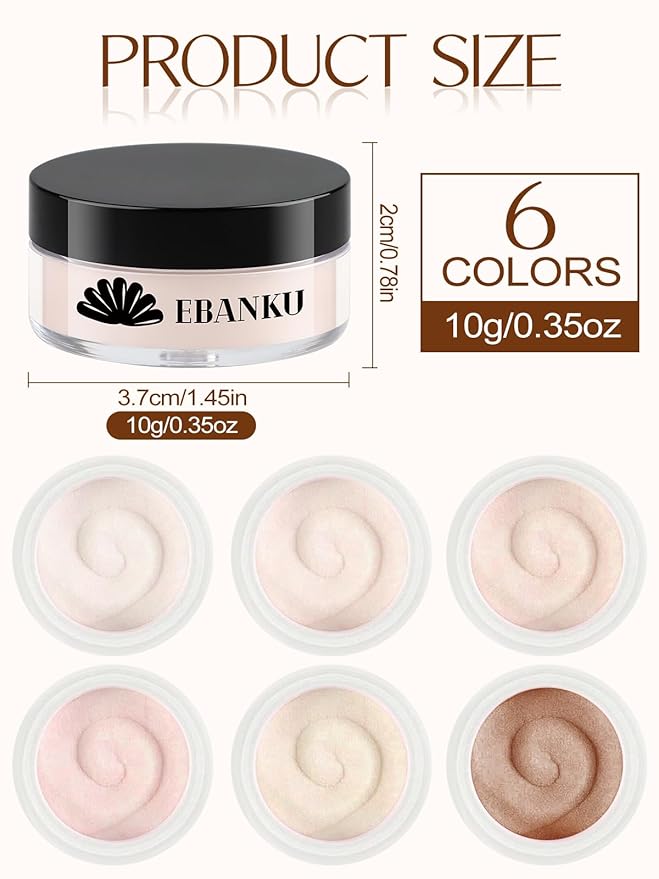 EBANKU Nude Acrylic Powder Set, 6 Colors * 10g/0.35oz Acrylic Nail Powder Warm Colors Series Acrylic Powder for Nail Acrylic French Extension 3D Nail Carving, Long-Lasting, No Nail Lamp Needed