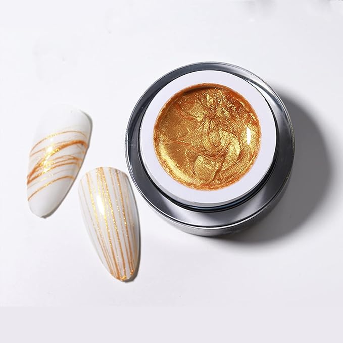 Gold Spider Gel for Nails, Gold Gel Paint for Nails Art UV LED DIY Design Manicure Spider Paint Nail Gel for Nail Art