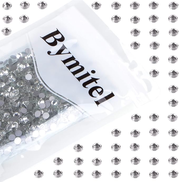 1440PCS Art Nail Rhinestones Non Hotfix Glue Fix Round Crystals Glass Flatback for DIY Jewelry Making with one Picking Pen (ss20 1440pcs, Clear Crystal)