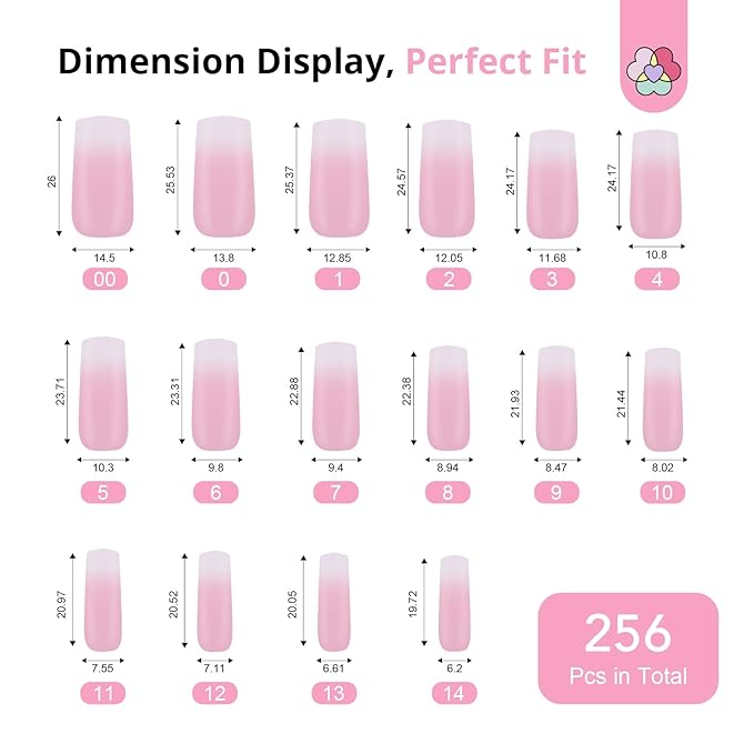 SAVILAND Gel Nail X Kit: 4X Soft Tips with Drill, 256 Ombre Full Cover Nails Tips, Castor Oil Glue, LED Lamp & Portable Drill for Home Manicure
